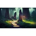 Fish Tank Background Spiritual Forest Path Aquarium Background Foggy Misty Forest Terrarium Backgrounds Jungle Rainforest Stone Path Reptile Bearded Dragon Habitat Backgrounds 48x18in