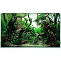 Fish Tank Background Underwater Pebble Grass Leaves Aquarium Background Vivid Fresh Green Aquatic Plant Stone River Bed Terrarium Background Deadwood Purple Leaves Tank Background 48x24in
