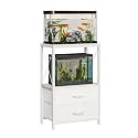 10 Gallon Aquarium Stand with 2 Drawers, White