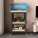 Fish Tank Stand, 3-tier Rack Shelf Heavy Duty Metal Frame Aquarium Stands, Reptile Terrarium Stand, Breeder Tank Stand, Suitable for Home and Office Use(61x30cm/24x11.8in)