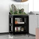Fish Tank Stand, 3-tier Rack Shelf, Metal Aquarium Stands with Shelves, Aquarium Cabinet Tabletop, Turtle Reptile Terrarium Stand 660lbs Capacity(Black,80x45cm/31.5x17.7in)