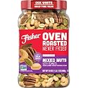 Fisher Oven Roasted Never Fried Mixed Nuts with Peanuts, 24 Ounce (Pack of 6)
