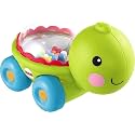 Fisher-Price Baby Crawling Toy Poppity Pop Turtle Push-Along Vehicle with Ball Popping Sounds for Infants Ages 6+ Months​