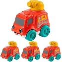 Fisher-Price Baby Toy Chime & Ride Fire Truck Push-Along Vehicle with Fine Motor Activities for Infants Ages 6+ Months (Pack of 4)
