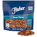 Fisher Unsalted Raw Pecan Halves, 10 oz, Non-GMO Vegan Keto Baking Nuts