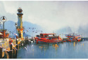 Artzfolio Fishing Boat In Harbor Unframed Paper Poster 18inch x 12inch (45.7cms x 30.5cms) Paper Print (12 inch X 18 inch, Rolled)