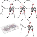 Fishing Egg Sinker Weight Rigs, Fish Wire Leader Egg Weights Fishing Ready Rigs with Swivels and Beads for Trout Bottom Fishing