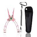 Fishing Pliers with Innovative Ergonomical Handle, Corrosion Saltwater Resistant,Fishing Multitool Hook Remover Braided Fishing Line Cutting, Split Ring with Coiled Lanyard and Sheath