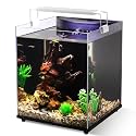 fishkeeper 4 Gallon Fish Tank Starter Kit, Small Aquarium with Filter and Adjustable 3 Color Lighting Self Cleaning Fish Bowl Rimless Aquarium for Beginners (Freshwater Fish Tank)