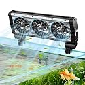 fishkeeper Aquarium Chiller Fan - 3600 r/m Powerful Wind Quiet Fish Tank Cooling Fan, 5 Speeds, 3 Timer Modes, 180° Wide Angle Adjustable Aquarium Cooler Chiller with Smart Controller (12W, 3 Heads)