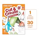 Fiskars Kids Activity Book with 6" Big Kids Scissors, For Ages 8+