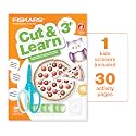 Fiskars Toddler Scissors Skills Set, 30-Page Preschool Learning Activity Book with Safety Scissors for Kids Ages 3+, Training Lever and Pediatric-Developed Activities Help Build Fine Motor Skills
