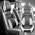 Fit for 95% of Cars SUVs Seat Covers,Car Seat Cover Protector,Waterproof Front Car Seat Covers(Luxury-Gray&amp;White)