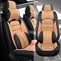 Fit for 95% of Cars SUVs Seat Covers,Car Seat Cover Protector,Waterproof Front Car Seat Covers(Luxury-Black&Orange)