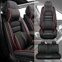 Fit for 95% of Cars SUVs Seat Covers,Car Seat Cover Protector,Waterproof Front &amp; Rear Car Seat Covers(Luxury-Black&amp;Red)