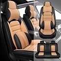 Fit for 95% of Cars SUVs Seat Covers,Car Seat Cover Protector,Waterproof Front & Rear Car Seat Covers(Luxury-Black&Orange)