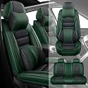 Fit for 95% of Cars SUVs Seat Covers,Car Seat Cover Protector,Waterproof Front &amp; Rear Car Seat Covers(Luxury-Black&amp;Green)