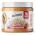 Fit Butters Birthday Cake Cashew Almond Butter Spread - Added Protein and Coconut Oil, Low Carb, Low Sugar, Gluten Free, Complete Protein Dessert Flavored Nut Butter