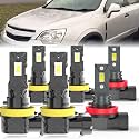 Fit For Chevy Captiva Sport 2012-2015 light Bulbs, High/Low Dual Beam Fog Lights Combo, Plug and Play, 6 PCS
