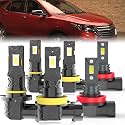 Fit For Chevy EQUINOX 2010-2018 light Bulbs, High/Low Dual Beam Fog Lights Combo, Plug and Play, 6 PCS
