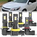 Fit For Chevy Malibu 2013-2015 light Bulbs, High/Low Dual Beam Fog Lights Combo, Plug and Play, 6 PCS