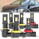 Fit For Chevy Sonic 2012-2016 light Bulbs, High/Low Dual Beam Fog Lights Combo, Plug and Play, 6 PCS