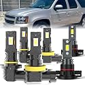 Fit For Chevy Suburban 1500 2500 2007-2014 light Bulbs, High/Low Dual Beam Fog Lights Combo, Plug and Play, 6 PCS