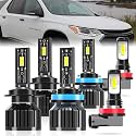 Fit For Chevy Traverse 2013-2018 light Bulbs, High/Low Dual Beam Fog Lights Combo, Plug and Play, 6 PCS