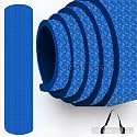 Lightweight Multipurpose 10MM Thick Non Slip Exercise Yoga Mat For Yoga, Pilates, and Home Workout for Men &amp; Women Gym Workout and Yoga Exercise with Shoulder Strap (Blue)