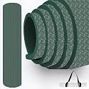 Lightweight Multipurpose 6MM Thick Non Slip Exercise Yoga Mat For Yoga, Pilates, and Home Workout for Men &amp; Women Gym Workout and Yoga Exercise with Shoulder Strap (Navy Green)