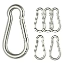 Fit Fusion® Lock for Climbing, snap Hook for Rope, GI Snap Hook Carabiner (Silver), Outdoor Sports Carabiner snap Spring Clips Hook (10MM, 6)