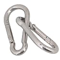 Fit Fusion® Snap Hook Lock for Climbing, GI Snap Hook Carabiner (Silver), Outdoor Sports Carabiner with Spring Clips (10MM, 8)