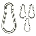 Fit Fusion® for Climbing, snap Hook for Rope, GI Snap Hook Carabiner (Silver), Outdoor Sports Carabiner snap Spring Clips Hook (10MM, 4)