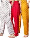 Fit N Fame Pack of 3 Cotton Night Dress Pyjama/Pyjami for Women Comfort For M To XL Set Of 3 Women Pyjama