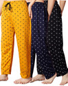 Fit N Fame Pack of 3 Cotton Night Dress Pyjama/Pyjami for Women Comfort For M To XL Set Of 3 Women Pyjama