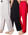 Fit N Fame Pack of 3 Cotton Night Dress Pyjama/Pyjami for Women Comfort For M To XL Set Of 3 Women Pyjama