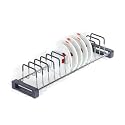 Chrome Finished Steel Rubber Coating Tandem Racks/Cutlery Rack/Cup Saucers Racks and thali Rack/Tandems-Box Accessories/Modular-Rack's/Kitchen Stand(for 20 INCH Tandem Basket)