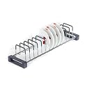 Stainless Steel Coating Tandem Cup Saucers Stand/Utensil Holder (for 20 INCH Tandem Basket/Rack) (18.5 INCH Length) (Size: L*W*H=18.5 * 5 * 4 INCH) (13 Sections)