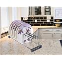 Stainless Steel Coating Dish Rack/Plate Rack/Plate Stand/STANDUM Rack with 12 Sections (for 22 INCH Tandem Basket/Rack)(20.5 INCH Length)(Size:-L*W*H=20.5 * 6.4 * 6 INCH)