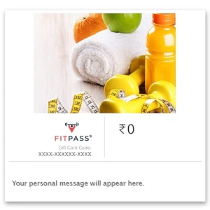 fitpass e-gift card - flat 20 off - redeemable online - rs1000