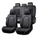 Fit for Toyota Prius Seat Covers 2001-2026,Premium Leather, 360° Full Protection, Thick Padding & Memory Foam, Waterproof & Stain-Resistant Car Seat Cover Full Set (5 Seat,Black)