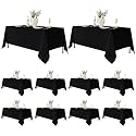 Fitable 10 Pack Black Tablecloths 70x120 Inch for 6-8 Ft Rectangle Tables