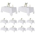 Fitable 10 Pack White Table Cloths 70x120 Inch for 6-8 Ft Rectangle Tables