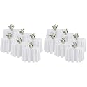 Fitable 12 Pack White Round Tablecloths - 120 Inches in Diameter - Stain Resistant and Washable Table Clothes, Polyester Fabric Table Covers for Wedding, Party, Banquet, Formal Events