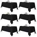 Fitable 6 Pack Black Tablecloths 70x120 Inch for 6-8 Ft Rectangle Tables