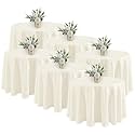 Fitable 6 Pack Ivory Round Tablecloths 90 Inch for 36"-72" Tables