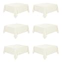 Fitable 6 Pack Ivory Square Tablecloths 70x70 Inch for 2-4 Ft Tables