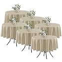 Fitable 6 Pack Nature Tablecloths 70 Inch Round for 36"-48" Tables