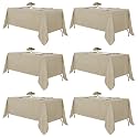 Fitable 6 Pack Nature Tablecloths 70x108 Inch for 6 Foot Rectangle Tables