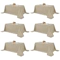 Fitable 6 Pack Nature Tablecloths 90x132 Inch for 6 Foot Rectangle Tables